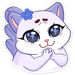 🤩 a4c49710 kat, schattig, cartoon, sticker, grillig, kawaii, fee, fantasie telegram sticker