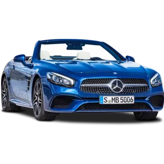 ๐ 3eface2c car, vehicle, blue, convertible, Mercedes telegram sticker