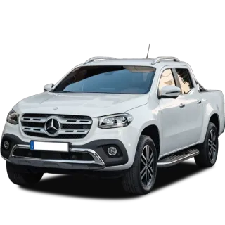 ๐ 94e8a039 vehicle, car, truck, Mercedes, white, pickup truck telegram sticker