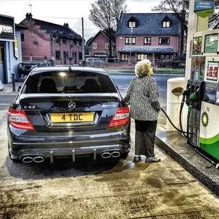 ๐ต 9944ddcd car, fuel, gas station, old lady, benz telegram sticker