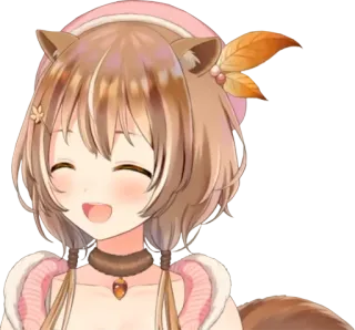 🐿 6a6ddb6b Anime, Dessin animé, Mignon, Kawaii, Féminin, Écureuil, Animal whatsapp sticker