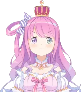 🍬 8261f36c animé, fille, cheveux roses, couronne, dessin animé whatsapp sticker