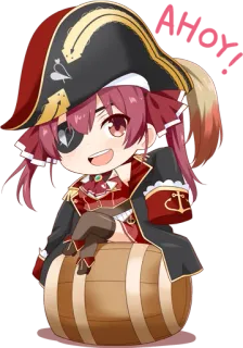 🏴‍☠️ e15a3432 AHOY! Anime, Pirate, Dessin animé, Kawaii, Mignon, Personnage, Autocollant whatsapp sticker