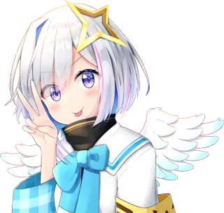 💫 e8914694 animé, mignon, fille, kawaii, signe de paix, personnage whatsapp sticker