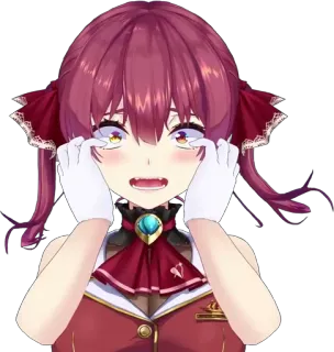 🏴‍☠️ fbe50e5e Houshou Marine Hololive Anime, Vtuber, Houshou Marine, Hololive, Femme, Cartoon, Personne whatsapp sticker