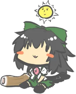 😐 01709e9d anime, cartone animato, ragazza, sole, carino telegram sticker