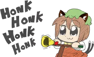 🎺 363f41e6 Honk Honk Honk Honk cartone animato, animale, strombazzare, gatto, meme telegram sticker