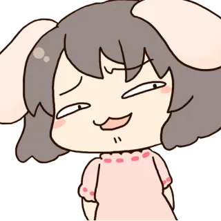 🐰 7eab4b82 cartone animato, soddisfatto, espressione, coniglio, carino telegram sticker