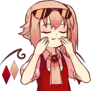 😌 fe4eba32 Anime, Cartone animato, Personaggio, Elfo, Ali, Occhiali, Rosso telegram sticker