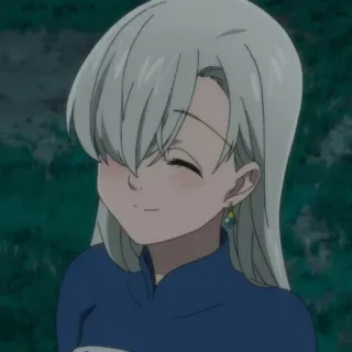 ☺️ e2e290af Elizabeth Liones Seven Deadly Sins anime, dibujos animados, chica, sonrisa, feliz, personaje telegram sticker