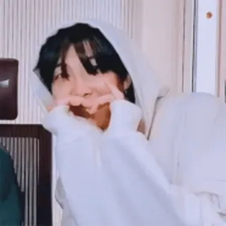 ⛓ d25cd1bb persoon, hoodie, hart, gebaar telegram sticker