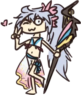 ✌ 48d598a0 Anime, Desenho animado, Roupa de praia, Arte digital, Fofo, Adesivo, Personagem telegram sticker