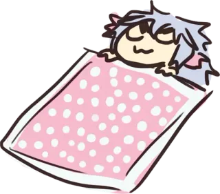 😌 a9d40d74 dormindo, cobertor, desenho animado, fofo, sonolento, kawaii telegram sticker