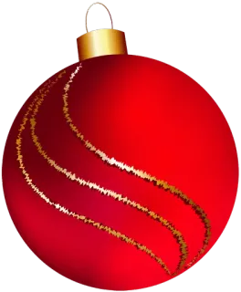 🎀 085dd688 christmas ornament, holiday, decoration, red, gold, festive, ball, shiny whatsapp sticker