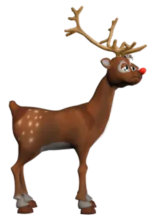 🎅 0f505632 Rudolph reindeer, christmas, rudolph the red nosed reindeer, holiday, animal whatsapp sticker