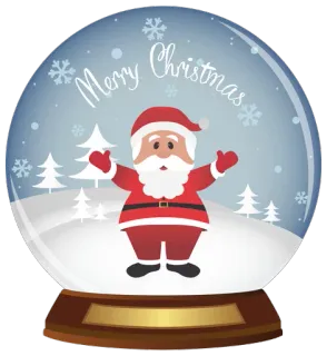 🎀 17157b72 Santa Claus Merry Christmas Christmas, Santa, snow globe, holiday, winter, snowflakes, trees, festive whatsapp sticker