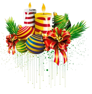 🎀 4bc8039f Christmas, candles, ornaments, bows, holiday, festive, decorations, celebration whatsapp sticker