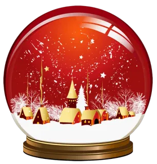 🎀 56e89517 snow globe, christmas, winter, holiday, decoration, snow, village whatsapp sticker