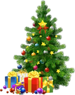 🎄 9e60f14b christmas tree, christmas, gifts, holiday, ornaments, decorations, winter, celebration whatsapp sticker