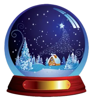 🎀 a8ecded3 snow globe, christmas, winter, christmas tree, snow, house whatsapp sticker