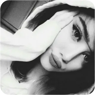 😐 16ad8609 vrouw, hoodie, portret, selfie, gezicht, vrouwelijk whatsapp sticker