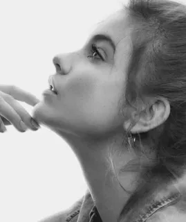 😒 4164830e vrouw, profiel, portret, zwart wit, persoon, mooi, model whatsapp sticker