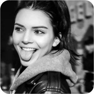 😜 bfb1a390 Kendall Jenner model, portret, vrouw, tong, beroemdheid whatsapp sticker