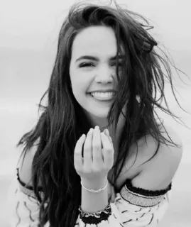 😹 e4b29946 vrouw, portret, actrice, glimlach, zwart-wit whatsapp sticker