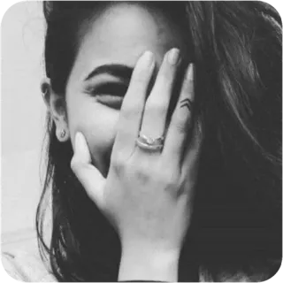 😂 e4f4a1ea facepalm, vrouw, portret, hand, zwart-wit, teleurstelling whatsapp sticker