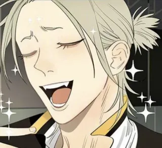 ✨ 93423d64 personaje, colmillos, sonrisa, anime, manga whatsapp sticker