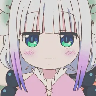 🖤 02197134 Kanna Kamui Miss Kobayashi's Dragon Maid 动漫, 康娜, 卡哇伊, 可爱, 龙, Q版 telegram sticker