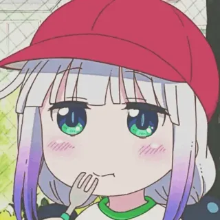 🖤 2ee1f625 动漫, 可爱, 卡通, 吃, 女孩, 叉子 telegram sticker