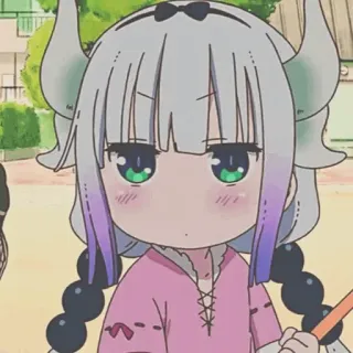 🖤 36e53aef Kanna Kamui Miss Kobayashi's Dragon Maid 动漫, 可爱, 龙, 康娜, 小林家的龙女仆, 萌 telegram sticker