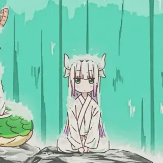 🖤 5682cdaa Kanna Kamui Miss Kobayashi's Dragon Maid 动漫, 龙, 可爱, 康娜, 小林家的龙女仆, 卡哇伊 telegram sticker