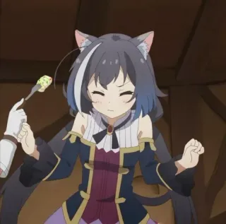 🖤 4085c3da อนิเมะ, สาวหูแมว, กิน, น่ารัก, คาวาอิ, อาหาร telegram sticker