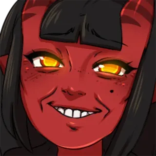 😬 12a56c05 恶魔, 魔鬼, 红色, 女孩, 动漫, 漫画 whatsapp sticker