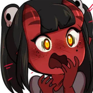 😱 b1cfba8e cartoon, devil, red, demon, anime whatsapp sticker