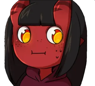 😓 be9898a5 demon, cute, anime, cartoon, devil whatsapp sticker