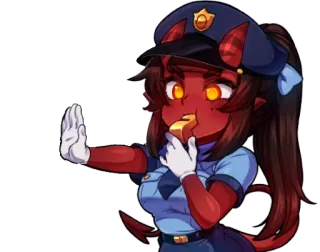 👮 e88c138d anime, devil, police, cute, girl, chibi whatsapp sticker