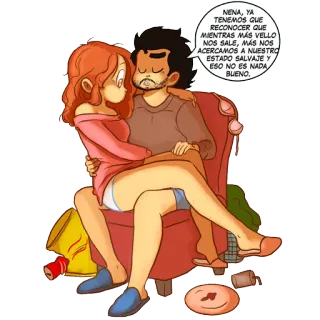 🐅 0614e37b NENA, YA
TENEMOS QUE
RECONOCER QUE
MIENTRAS MÁS VELLO
NOS SALE, MÁS NOS
ACERCAMOS A NUESTRO
ESTADO SALVAJE Y
ESO NO ES NADA,
BUENO. pareja, dibujos animados, relación, amor, cariño telegram sticker