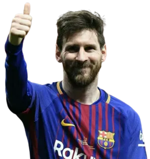 👍 8fb5012d Lionel Messi piłka nożna, futbol amerykański, sportowiec, kciuk w górę, gracz, Barcelona whatsapp sticker