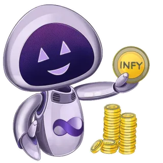 🤝 8140388a INFY robot, koin, mata uang, uang, teknologi, digital, keuangan whatsapp sticker