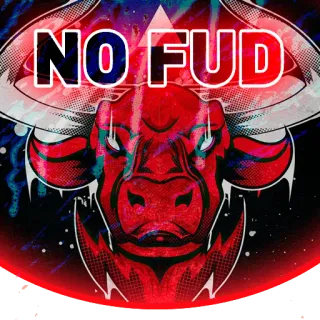 ❌ 23057201 NO FUD 牛, 红色, 贴纸, 加密货币, 投资, 金融, 拒绝恐慌 telegram sticker