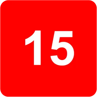 🟥 51d1a598 15 numero, rosso, bianco, quadrato whatsapp sticker