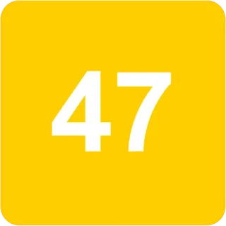 🟨 780f7979 47 numero, giallo, 47 whatsapp sticker