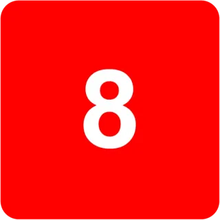 🟥 c1972ea3 8 numero, rosso, otto whatsapp sticker