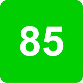 🟩 c7932dcf 85 numero, verde, bianco, anni '80, ottantacinque whatsapp sticker