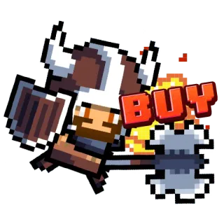 💯 37699429 BUY 픽셀 아트, 게임, 구매, 캐릭터, 판타지, 갑옷 telegram sticker