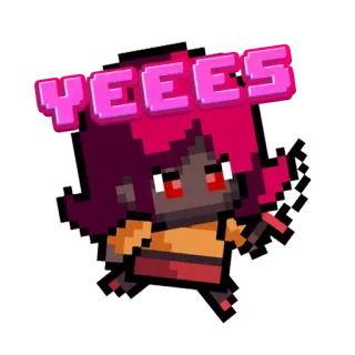✔️ 55e9144b YEEES 픽셀 아트, 캐릭터, Yees, 귀여운 telegram sticker