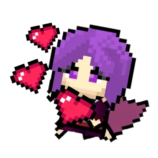 😍 939bbe86 픽셀 아트, 애니메이션, 하트, 사랑, 캐릭터, 귀여운 telegram sticker